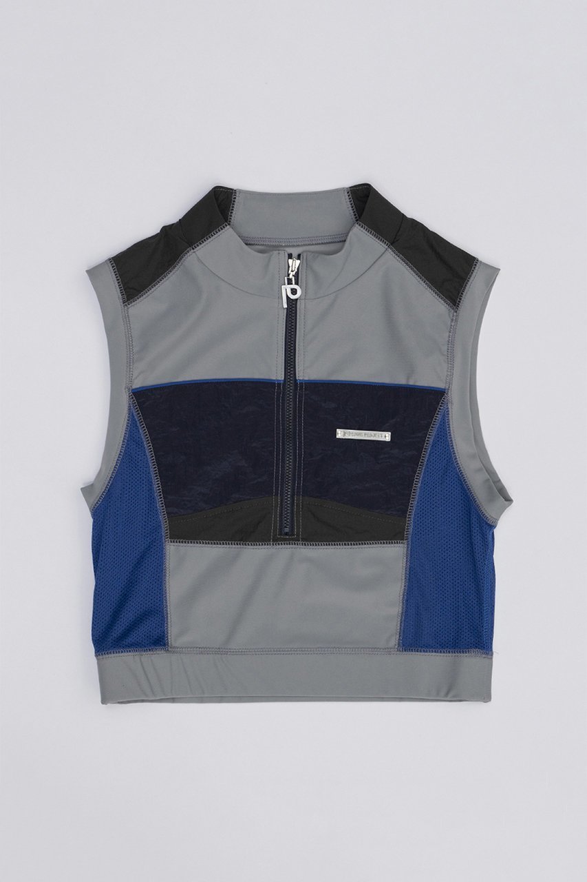 【プランク プロジェクト/PRANK PROJECT】のモトクロスノースリーブトップ / Motocross Sleeveless Top インテリア・キッズ・メンズ・レディースファッション・服の通販 founy(ファニー) 　ファッション　Fashion　レディースファッション　Fashion for Women　トップス・カットソー　Cut & Sew Tops　キャミソール&ノースリーブ　Camisoles & Sleeveless Tops　シャツ・ブラウス・オフィスカジュアル　Elegant Blouses & Button-Ups　おすすめ　Recommended / Our Picks　コンパクト　Compact, Small Size　シルバー　Silver, Metallic Silver　スポーティ　Sporty, Casual Athletic　ソックス　Socks, Hosiery　タフタ　Taffeta, Structured Fabric　トレンド　Trend, Trending Now　ノースリーブ　Sleeveless, No-Sleeve　プレート　Plate, Dish　ボトム　Bottoms, Lower Wear　ミニスカート　Mini Skirt, Short Skirt　メッシュ　Mesh, Net Fabric　ワイド　Wide, Wide Fit　水着　Swimsuit, Swimwear　BLU(ブルー)|ID: prp329100003942426 ipo3291000000032909560