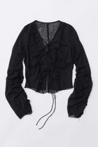 【プランク プロジェクト/PRANK PROJECT】のシフォンアウトシームトップ / Chiffon Outseam Top BLK(ブラック)|ID: prp329100003942427 ipo3291000000032909989