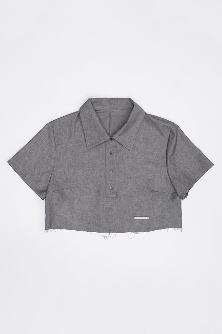 【プランク プロジェクト/PRANK PROJECT】のウーステッドクロップドポロトップ / Worsted Cropped Polo Top インテリア・キッズ・メンズ・レディースファッション・服の通販 founy(ファニー) 　ファッション　Fashion　レディースファッション　WOMEN　トップス・カットソー　Tops/Tshirt　シャツ/ブラウス　Shirts/Blouses　おすすめ　Recommend　クロップド　Cropped　クール　Cool　ショート　Short　スリーブ　Sleeve　セットアップ　Set Up　トレンド　Trend　ポロシャツ　Polo Shirt　マキシ　Maxi　マニッシュ　Mannish　再入荷　Restock/Back In Stock/Re Arrival　GRY(グレー)|ID: prp329100003942428 ipo3291000000026006143