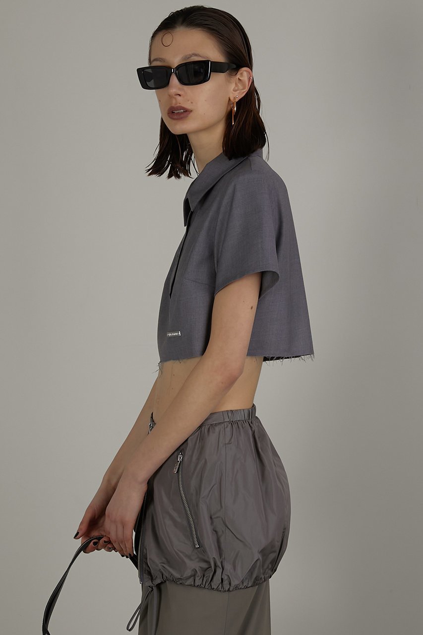【プランク プロジェクト/PRANK PROJECT】のウーステッドクロップドポロトップ / Worsted Cropped Polo Top 人気、トレンドファッション・服の通販 founy(ファニー) 　ファッション　Fashion　レディースファッション　Fashion for Women　トップス・カットソー　Cut & Sew Tops　シャツ・ブラウス・オフィスカジュアル　Elegant Blouses & Button-Ups　おすすめ　Recommended / Our Picks　クロップド　Cropped, Short Length　クール　Cool, Chic　ショート　Short, Short Length　スリーブ　Sleeve, Long Sleeve / Short Sleeve　セットアップ　Set-Up, Coordinated Outfit　トレンド　Trend, Trending Now　ポロシャツ　Polo Shirt, Collared Tee　マキシ　Maxi, Full Length　マニッシュ　Mannish, Boyish　other-7|ID: prp329100003942428 ipo3291000000032910205