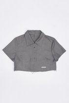 【プランク プロジェクト/PRANK PROJECT】のウーステッドクロップドポロトップ / Worsted Cropped Polo Top GRY(グレー)|ID: prp329100003942428 ipo3291000000036401082