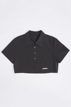 【プランク プロジェクト/PRANK PROJECT】のウーステッドストライプクロップドポロトップ / Worsted Striped Cropped Polo Top C.GRY(チャコールグレー)|ID: prp329100003942429 ipo3291000000032910212