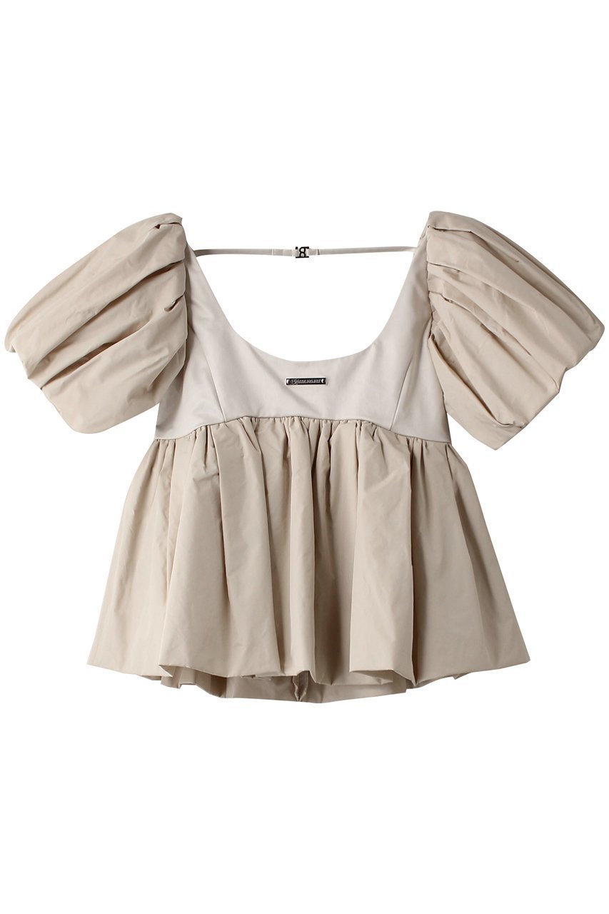 【プランク プロジェクト/PRANK PROJECT】のボリュームスリーブペプラムトップ / Voluminous Sleeve Peplum Top インテリア・キッズ・メンズ・レディースファッション・服の通販 founy(ファニー) 　ファッション　Fashion　レディースファッション　Fashion for Women　トップス・カットソー　Cut & Sew Tops　シャツ・ブラウス・オフィスカジュアル　Elegant Blouses & Button-Ups　ボリューム袖・フリルスリーブブラウス　Voluminous & Ruffle Sleeves / Puffy Sleeve Tops　おすすめ　Recommended / Our Picks　インナー　Innerwear　サテン　Satin, Glossy Fabric　ショート　Short, Short Length　スリーブ　Sleeve, Long Sleeve / Short Sleeve　タフタ　Taffeta, Structured Fabric　タンク　Tank Top, Sleeveless Top　チュール　Tulip, Tulip Motif　デニム　Denim, Jeans Material　フォルム　Silhouette, Form　ペプラム　Peplum, Flared Hem　ワイド　Wide, Wide Fit　IVR(アイボリー)|ID: prp329100003942431 ipo3291000000032910011