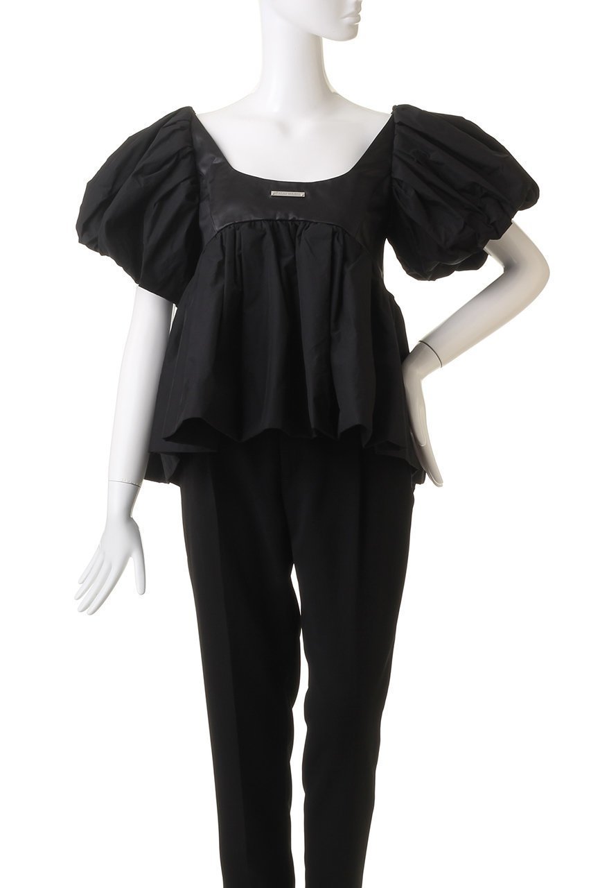 【プランク プロジェクト/PRANK PROJECT】のボリュームスリーブペプラムトップ / Voluminous Sleeve Peplum Top 人気、トレンドファッション・服の通販 founy(ファニー) 　ファッション　Fashion　レディースファッション　Fashion for Women　トップス・カットソー　Cut & Sew Tops　シャツ・ブラウス・オフィスカジュアル　Elegant Blouses & Button-Ups　ボリューム袖・フリルスリーブブラウス　Voluminous & Ruffle Sleeves / Puffy Sleeve Tops　おすすめ　Recommended / Our Picks　インナー　Innerwear　サテン　Satin, Glossy Fabric　ショート　Short, Short Length　スリーブ　Sleeve, Long Sleeve / Short Sleeve　タフタ　Taffeta, Structured Fabric　タンク　Tank Top, Sleeveless Top　チュール　Tulip, Tulip Motif　デニム　Denim, Jeans Material　フォルム　Silhouette, Form　ペプラム　Peplum, Flared Hem　ワイド　Wide, Wide Fit　other-2|ID: prp329100003942431 ipo3291000000032910014