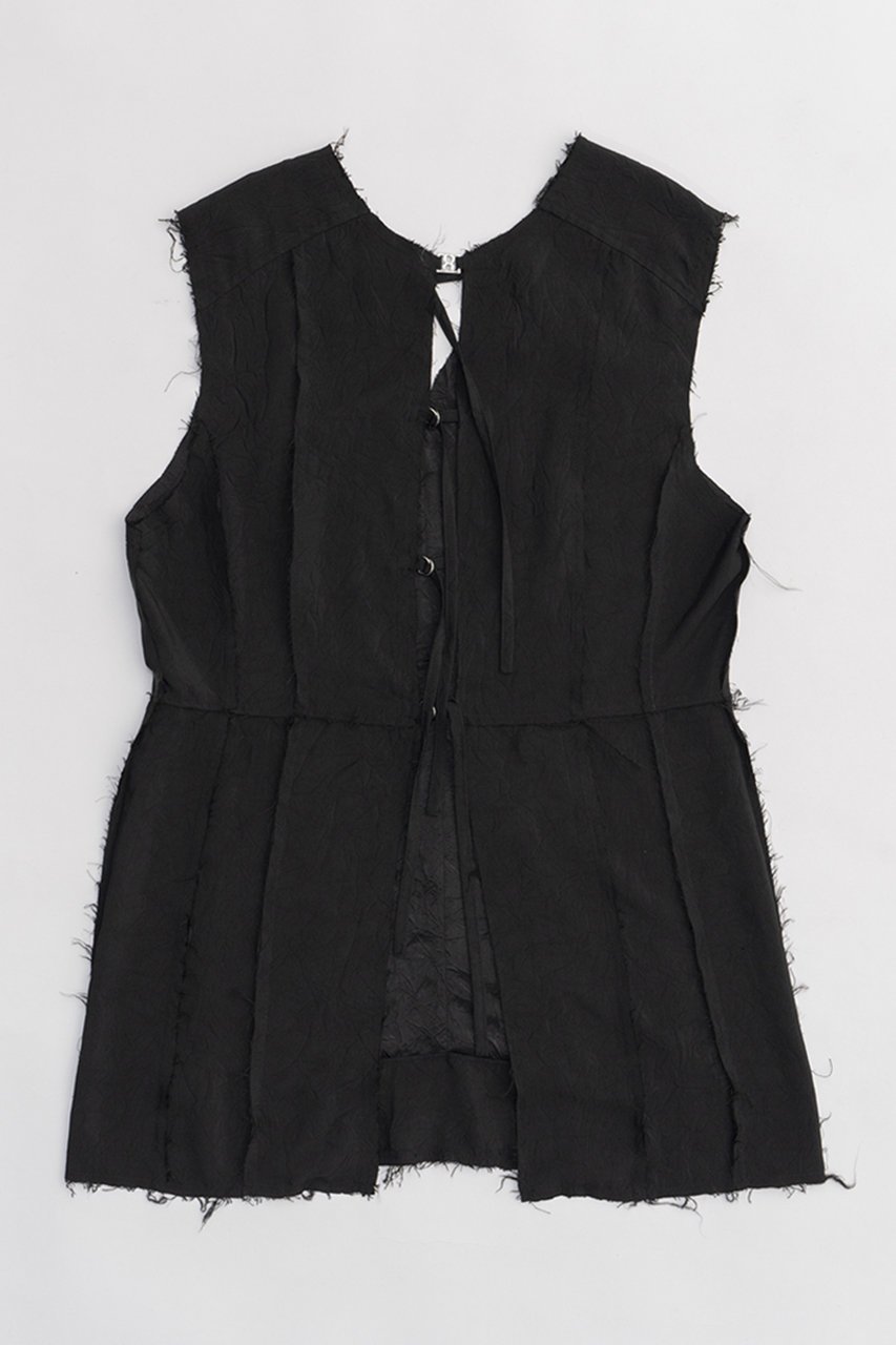 【プランク プロジェクト/PRANK PROJECT】のクロスカットオフ2WAYノースリーブトップ / Cross Cut-off 2WAY Sleeveless Top 人気、トレンドファッション・服の通販 founy(ファニー) 　ファッション　Fashion　レディースファッション　Fashion for Women　トップス・カットソー　Cut & Sew Tops　キャミソール&ノースリーブ　Camisoles & Sleeveless Tops　シャツ・ブラウス・オフィスカジュアル　Elegant Blouses & Button-Ups　おすすめ　Recommended / Our Picks　とろみ　Fluid, Flowy Fabric　カットオフ　Cut-Off Design　サテン　Satin, Glossy Fabric　ストレッチ　Stretch, Stretchy Fabric　スリット　Slit, Slit Detail　スーツ　Suit, Formalwear　ドレープ　Drape, Draping Fabric　ノースリーブ　Sleeveless, No-Sleeve　メランジ　Melange, Mixed Yarn　ワッシャー　Washer, Crinkled Finish　エレガント 上品　Elegant　 other-1|ID: prp329100003942432 ipo3291000000032910264