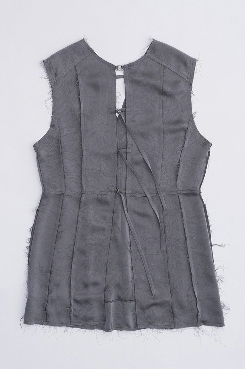 【プランク プロジェクト/PRANK PROJECT】のクロスカットオフ2WAYノースリーブトップ / Cross Cut-off 2WAY Sleeveless Top インテリア・キッズ・メンズ・レディースファッション・服の通販 founy(ファニー) 　ファッション　Fashion　レディースファッション　Fashion for Women　トップス・カットソー　Cut & Sew Tops　キャミソール&ノースリーブ　Camisoles & Sleeveless Tops　シャツ・ブラウス・オフィスカジュアル　Elegant Blouses & Button-Ups　おすすめ　Recommended / Our Picks　とろみ　Fluid, Flowy Fabric　カットオフ　Cut-Off Design　サテン　Satin, Glossy Fabric　ストレッチ　Stretch, Stretchy Fabric　スリット　Slit, Slit Detail　スーツ　Suit, Formalwear　ドレープ　Drape, Draping Fabric　ノースリーブ　Sleeveless, No-Sleeve　メランジ　Melange, Mixed Yarn　ワッシャー　Washer, Crinkled Finish　エレガント 上品　Elegant　GRY(グレー)|ID: prp329100003942432 ipo3291000000032910270