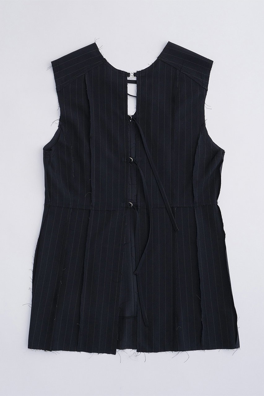 【プランク プロジェクト/PRANK PROJECT】のクロスカットオフ2WAYノースリーブトップ / Cross Cut-off 2WAY Sleeveless Top インテリア・キッズ・メンズ・レディースファッション・服の通販 founy(ファニー) 　ファッション　Fashion　レディースファッション　Fashion for Women　トップス・カットソー　Cut & Sew Tops　キャミソール&ノースリーブ　Camisoles & Sleeveless Tops　シャツ・ブラウス・オフィスカジュアル　Elegant Blouses & Button-Ups　おすすめ　Recommended / Our Picks　とろみ　Fluid, Flowy Fabric　カットオフ　Cut-Off Design　サテン　Satin, Glossy Fabric　ストレッチ　Stretch, Stretchy Fabric　スリット　Slit, Slit Detail　スーツ　Suit, Formalwear　ドレープ　Drape, Draping Fabric　ノースリーブ　Sleeveless, No-Sleeve　メランジ　Melange, Mixed Yarn　ワッシャー　Washer, Crinkled Finish　エレガント 上品　Elegant　NVY(ネイビー)|ID: prp329100003942432 ipo3291000000032910272