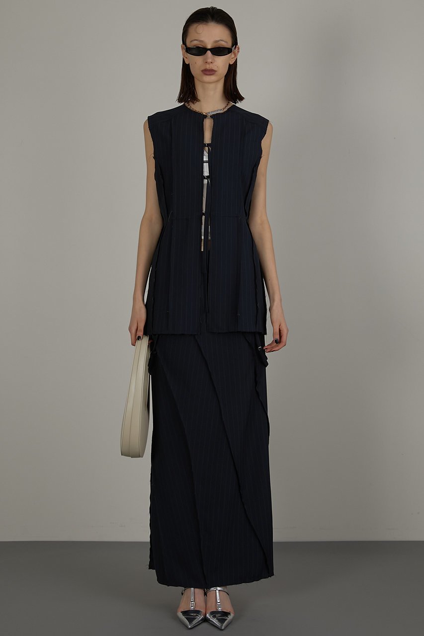 【プランク プロジェクト/PRANK PROJECT】のクロスカットオフ2WAYノースリーブトップ / Cross Cut-off 2WAY Sleeveless Top 人気、トレンドファッション・服の通販 founy(ファニー) 　ファッション　Fashion　レディースファッション　Fashion for Women　トップス・カットソー　Cut & Sew Tops　キャミソール&ノースリーブ　Camisoles & Sleeveless Tops　シャツ・ブラウス・オフィスカジュアル　Elegant Blouses & Button-Ups　おすすめ　Recommended / Our Picks　とろみ　Fluid, Flowy Fabric　カットオフ　Cut-Off Design　サテン　Satin, Glossy Fabric　ストレッチ　Stretch, Stretchy Fabric　スリット　Slit, Slit Detail　スーツ　Suit, Formalwear　ドレープ　Drape, Draping Fabric　ノースリーブ　Sleeveless, No-Sleeve　メランジ　Melange, Mixed Yarn　ワッシャー　Washer, Crinkled Finish　エレガント 上品　Elegant　other-2|ID: prp329100003942432 ipo3291000000032910275