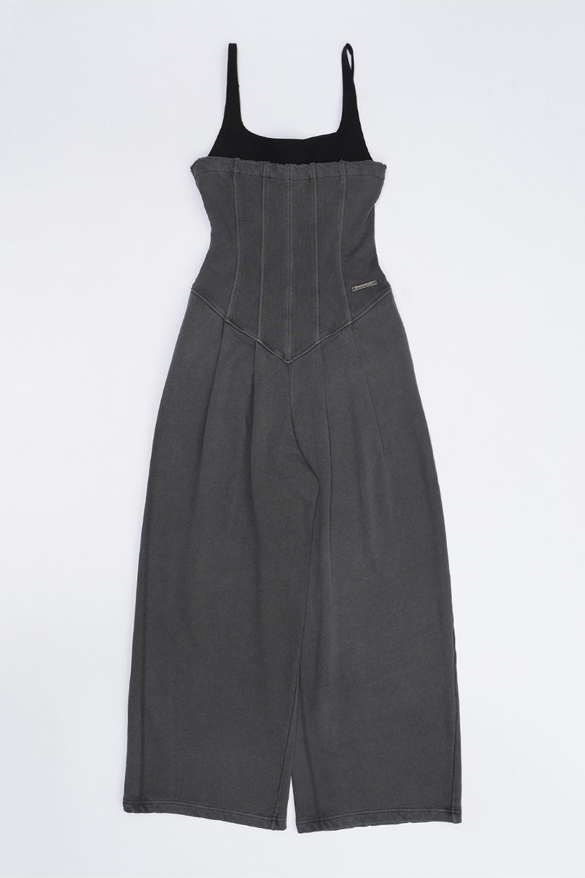 【プランク プロジェクト/PRANK PROJECT】のピグメントスウェットオールインワン / Pigment Sweatshirt All In One インテリア・キッズ・メンズ・レディースファッション・服の通販 founy(ファニー) ファッション Fashion レディースファッション Fashion for Women パンツ Pants & Trousers インナー Innerwear コルセット Corset, Bustier スウェット / スエット Sweatshirt, Sweatwear ダブル Double, Double-Breasted フィット Fit, Slim Fit ボトム Bottoms, Lower Wear ワイド Wide, Wide Fit 夏 Summer C.GRY(チャコールグレー)|ID: prp329100003942433 ipo3291000000034423254