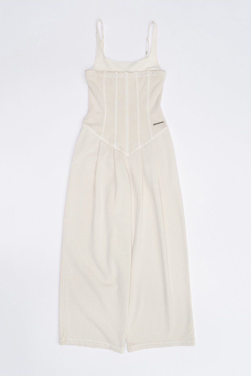 【プランク プロジェクト/PRANK PROJECT】のピグメントスウェットオールインワン / Pigment Sweatshirt All In One インテリア・キッズ・メンズ・レディースファッション・服の通販 founy(ファニー) ファッション Fashion レディースファッション Fashion for Women パンツ Pants & Trousers インナー Innerwear コルセット Corset, Bustier スウェット / スエット Sweatshirt, Sweatwear ダブル Double, Double-Breasted フィット Fit, Slim Fit ボトム Bottoms, Lower Wear ワイド Wide, Wide Fit 夏 Summer IVR(アイボリー)|ID: prp329100003942433 ipo3291000000034423255