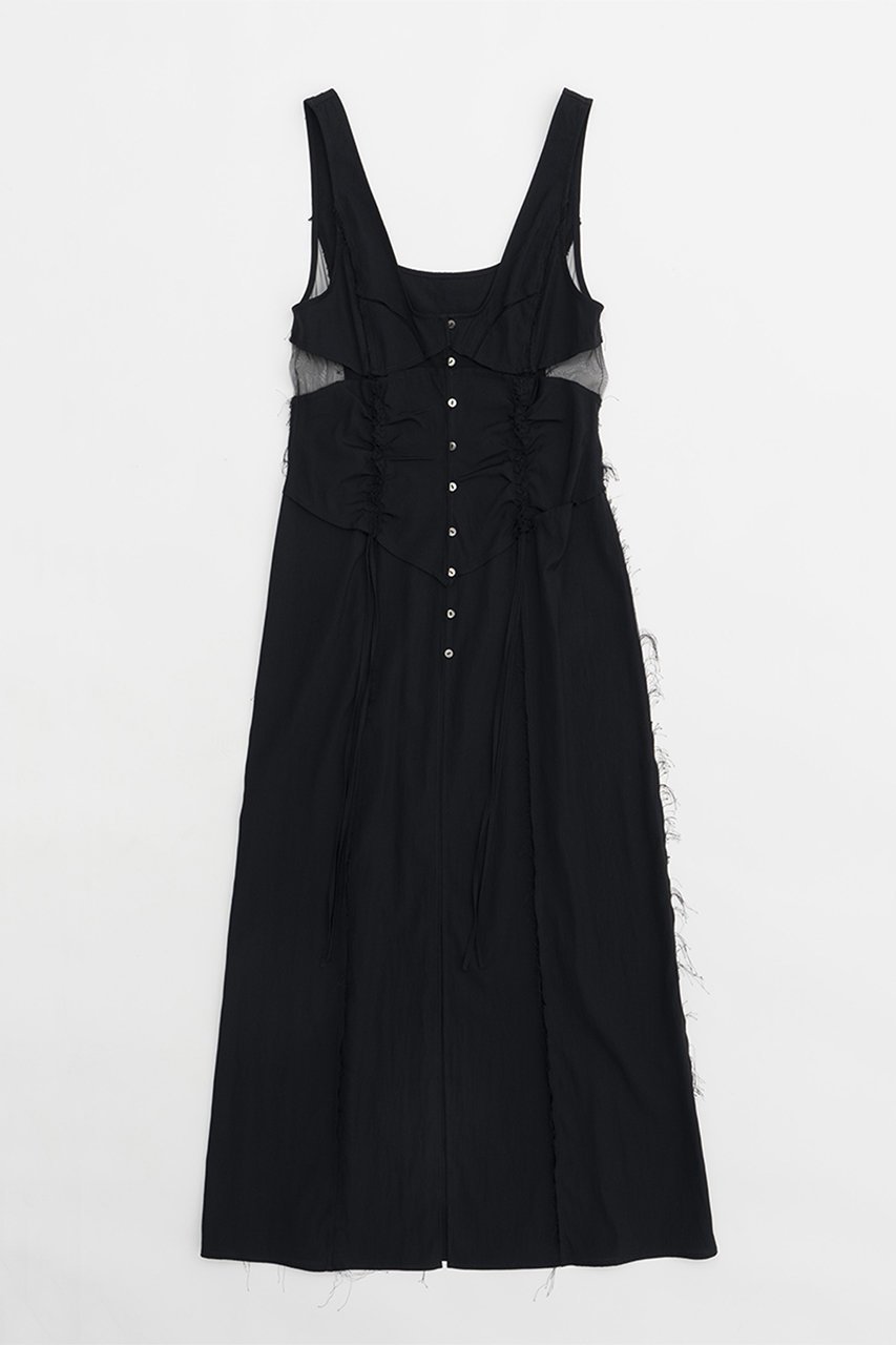 【プランク プロジェクト/PRANK PROJECT】のランジェリーロングキャミドレス / Lingerie Long Cami Dress インテリア・キッズ・メンズ・レディースファッション・服の通販 founy(ファニー) 　ファッション　Fashion　レディースファッション　Fashion for Women　ワンピース　Dresses　フォーマル・パーティードレス・結婚式用ドレス　Elegant & Casual Dresses　チュニック　Tunic Tops & Dresses　おすすめ　Recommended / Our Picks　ギャザー　Gathered, Ruffled　シアー　Sheer, See-Through　スリット　Slit, Slit Detail　チュニック　Tunic, Long Top　ドッキング　Docking, Mixed Material　バランス　Balance, Style Balance　フロント　Front, Front Design　ランジェリー　Lingerie, Intimate Wear　ロング　Long, Long-Length　BLK(ブラック)|ID: prp329100003942434 ipo3291000000032915316
