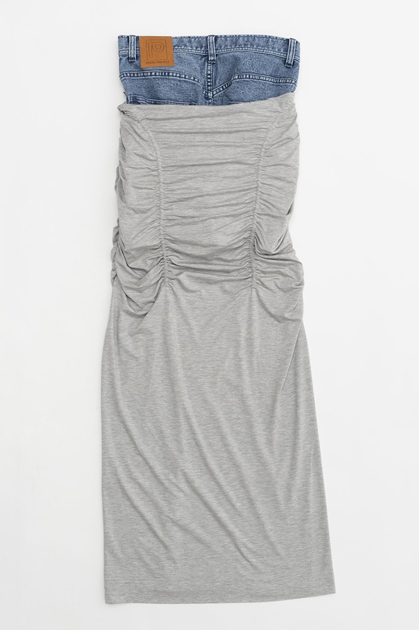 【プランク プロジェクト/PRANK PROJECT】のレイヤードマキシシャーリングスカート / Layered Maxi Shirring Skirt 人気、トレンドファッション・服の通販 founy(ファニー) ファッション Fashion レディースファッション Fashion for Women スカート Skirts ロングスカート Long Skirts / Maxi & Midi Skirts アシンメトリー Asymmetrical Style インナー Innerwear カットソー Cut and Sewn Top シンプル Simple, Minimal ストレッチ Stretch, Stretchy Fabric デニム Denim, Jeans Material ドローストリング Drawstring, Pull Cord フェイクレザー Faux Leather, PU Leather フロント Front, Front Design ループ Loop, Loop Knit ロング Long, Long-Length 夏 Summer other-4|ID: prp329100003942443 ipo3291000000034423696