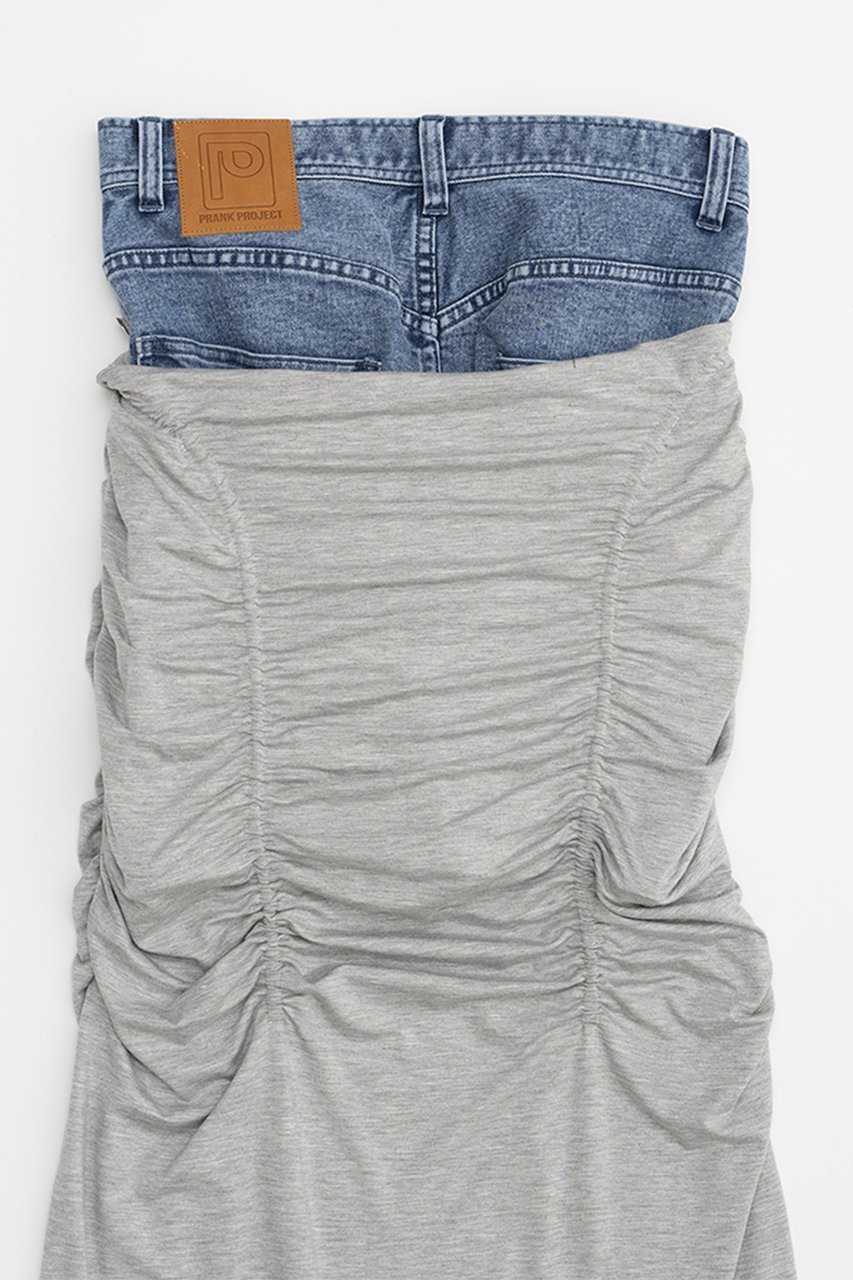 【プランク プロジェクト/PRANK PROJECT】のレイヤードマキシシャーリングスカート / Layered Maxi Shirring Skirt 人気、トレンドファッション・服の通販 founy(ファニー) ファッション Fashion レディースファッション Fashion for Women スカート Skirts ロングスカート Long Skirts / Maxi & Midi Skirts アシンメトリー Asymmetrical Style インナー Innerwear カットソー Cut and Sewn Top シンプル Simple, Minimal ストレッチ Stretch, Stretchy Fabric デニム Denim, Jeans Material ドローストリング Drawstring, Pull Cord フェイクレザー Faux Leather, PU Leather フロント Front, Front Design ループ Loop, Loop Knit ロング Long, Long-Length 夏 Summer other-5|ID: prp329100003942443 ipo3291000000034423697