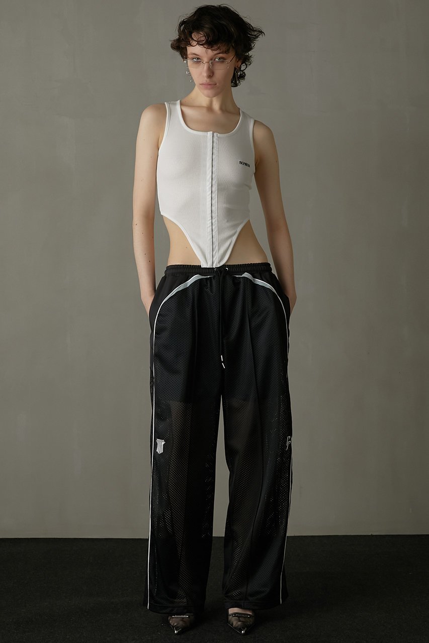 【プランク プロジェクト/PRANK PROJECT】のメッシュトラックパンツ / Mesh Track Pants インテリア・キッズ・メンズ・レディースファッション・服の通販 founy(ファニー) 　ファッション　Fashion　レディースファッション　Fashion for Women　パンツ　Pants & Trousers　おすすめ　Recommended / Our Picks　スポーティ　Sporty, Casual Athletic　セットアップ　Set-Up, Coordinated Outfit　ブライト　Bright, Shiny　ミックス　Mix, Mixed Style　メッシュ　Mesh, Net Fabric　レース　Lace, Lace Fabric　エレガント 上品　Elegant　BLK(ブラック)|ID: prp329100003942446 ipo3291000000032820074