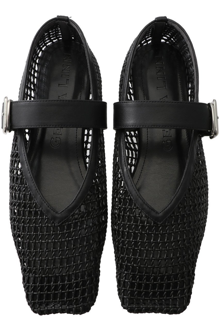 【ダニエラ アンド ジェマ/Daniella & GEMMA】のスクエアトゥメッシュストラップフラットシューズ インテリア・キッズ・メンズ・レディースファッション・服の通販 founy(ファニー) 　ファッション　Fashion　レディースファッション　Fashion for Women　クール　Cool, Chic　シューズ　Shoes, Footwear　スタイリッシュ　Stylish, Fashionable　フラット　Flat, Flat Shoes　メッシュ　Mesh, Net Fabric　夏　Summer　春　Spring　S/S・春夏　SS, Spring/Summer, Warm Season　犬　Dog　ブラック|ID: prp329100003942491 ipo3291000000036110653