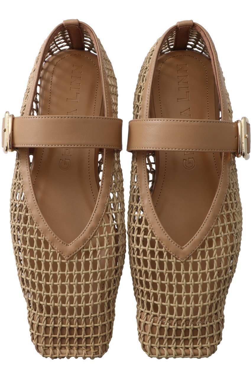 【ダニエラ アンド ジェマ/Daniella & GEMMA】のスクエアトゥメッシュストラップフラットシューズ インテリア・キッズ・メンズ・レディースファッション・服の通販 founy(ファニー) 　ファッション　Fashion　レディースファッション　Fashion for Women　クール　Cool, Chic　シューズ　Shoes, Footwear　スタイリッシュ　Stylish, Fashionable　フラット　Flat, Flat Shoes　メッシュ　Mesh, Net Fabric　夏　Summer　春　Spring　S/S・春夏　SS, Spring/Summer, Warm Season　犬　Dog　ベージュ|ID: prp329100003942491 ipo3291000000036110654