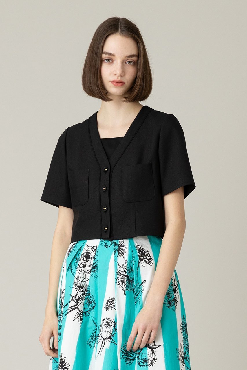 【アルアバイル/allureville】の【LOULOU WILLOUGHBY】トリッカーオックス半袖ジャケット 人気、トレンドファッション・服の通販 founy(ファニー) 　ファッション　Fashion　レディースファッション　Fashion for Women　アウター　Coat / Outerwear Collection　レディースジャケット・軽アウター　Jackets　オックス　Oxford Fabric　カーディガン　Cardigan, Knitwear　コンパクト　Compact, Small Size　ジャケット　Jacket, Outerwear　フォルム　Silhouette, Form　ブレード　Braid, Decorative Trim　半袖　Short Sleeve, Half Sleeve　other-7|ID: prp329100003942518 ipo3291000000032956153