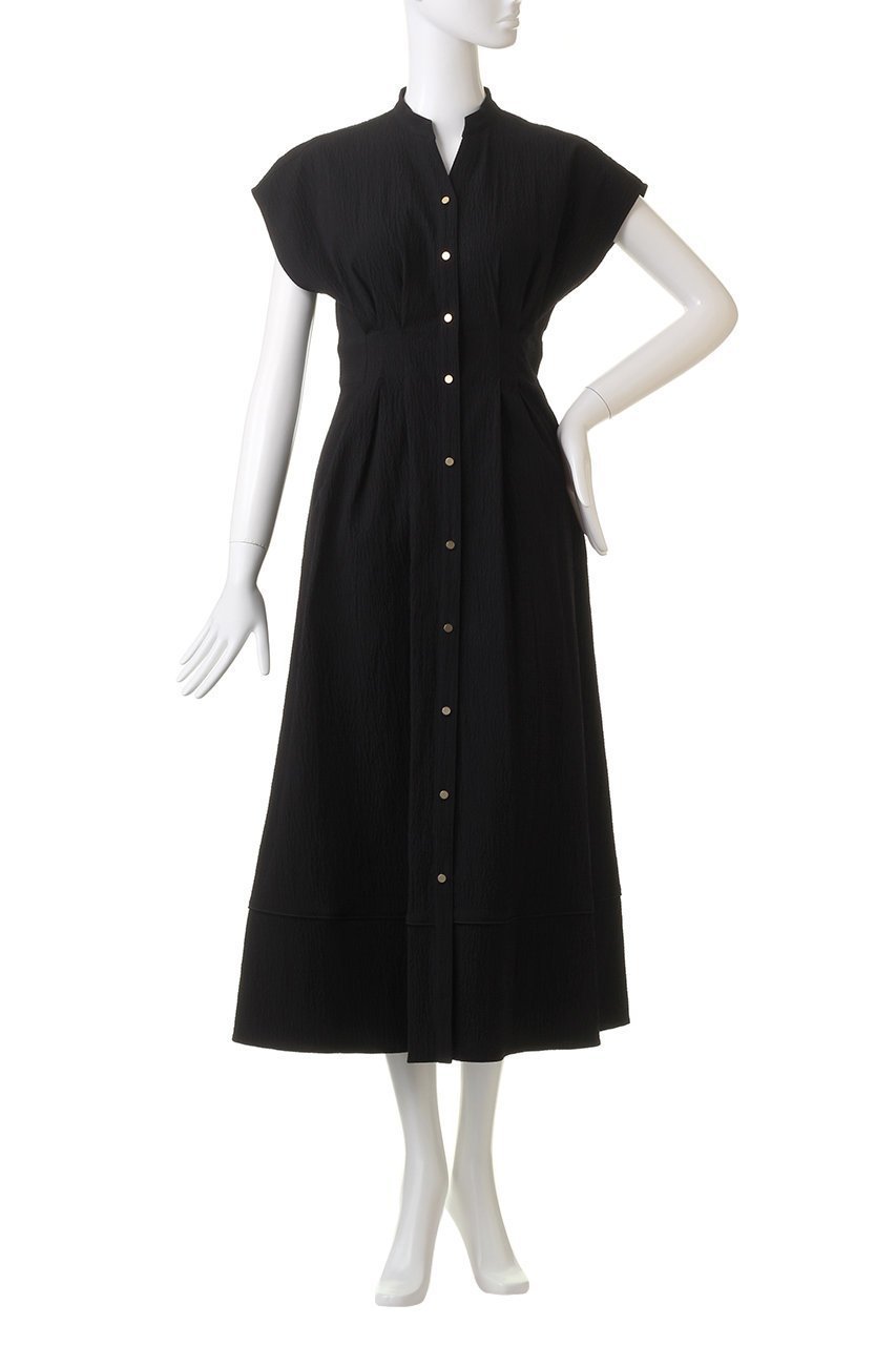 【アルアバイル/allureville】の【LOULOU WILLOUGHBY】リップルタックワンピース 人気、トレンドファッション・服の通販 founy(ファニー) 　ファッション　Fashion　レディースファッション　Fashion for Women　ワンピース　Dresses　チュニック　Tunic Tops & Dresses　スタンド　Stand Collar, Upright Stand　スリーブ　Sleeve, Long Sleeve / Short Sleeve　チュニック　Tunic, Long Top　フィット　Fit, Slim Fit　フレンチ　French, French Style　ロング　Long, Long-Length　夏　Summer　other-2|ID: prp329100003944190 ipo3291000000032916616