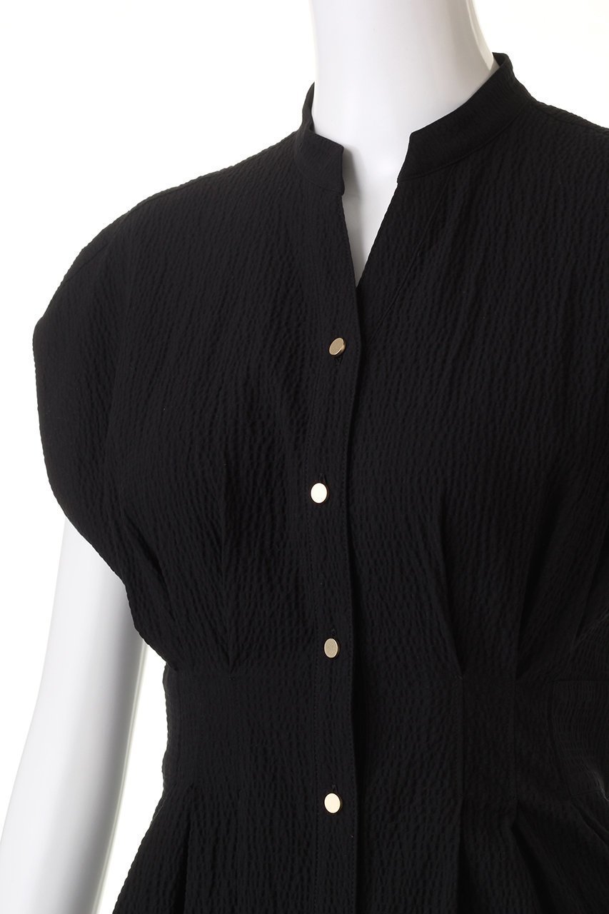 【アルアバイル/allureville】の【LOULOU WILLOUGHBY】リップルタックワンピース 人気、トレンドファッション・服の通販 founy(ファニー) 　ファッション　Fashion　レディースファッション　Fashion for Women　ワンピース　Dresses　チュニック　Tunic Tops & Dresses　スタンド　Stand Collar, Upright Stand　スリーブ　Sleeve, Long Sleeve / Short Sleeve　チュニック　Tunic, Long Top　フィット　Fit, Slim Fit　フレンチ　French, French Style　ロング　Long, Long-Length　夏　Summer　other-5|ID: prp329100003944190 ipo3291000000032916642