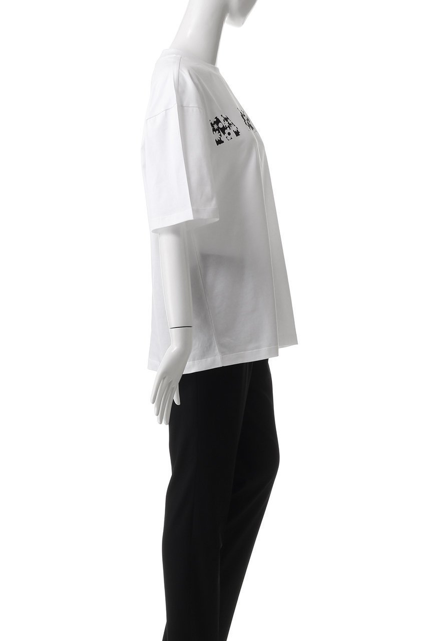 【マルニ/MARNI】のフラワーロゴTシャツ 人気、トレンドファッション・服の通販 founy(ファニー) 　ファッション　Fashion　レディースファッション　Fashion for Women　トップス・カットソー　Cut & Sew Tops　シャツ・ブラウス・オフィスカジュアル　Elegant Blouses & Button-Ups　ロングTシャツ・Tシャツ　Longline T-Shirts & Tees　カットソー・ベーシックTシャツ　Cut-and-Sewn Tops / Stretch Tees & Basics　ショート　Short, Short Length　シンプル　Simple, Minimal　スリーブ　Sleeve, Long Sleeve / Short Sleeve　フラワー　Flower, Floral　other-3|ID: prp329100003944215 ipo3291000000032864981