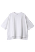 【スリー ドッツ/three dots】のパウダリーコットン ワイドTシャツ ホワイト|ID: prp329100003945667 ipo3291000000029885563