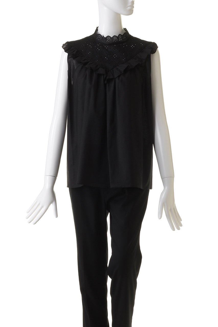 【ビリティス ディセッタン/Bilitis dix-sept ans】のハイネックレースブラウス 人気、トレンドファッション・服の通販 founy(ファニー) 　ファッション　Fashion　レディースファッション　Fashion for Women　トップス・カットソー　Cut & Sew Tops　キャミソール&ノースリーブ　Camisoles & Sleeveless Tops　シャツ・ブラウス・オフィスカジュアル　Elegant Blouses & Button-Ups　シンプル　Simple, Minimal　ノースリーブ　Sleeveless, No-Sleeve　ハイネック　High Neck, Mock Neck　フェミニン　Feminine, Girly　other-2|ID: prp329100003948480 ipo3291000000035488386