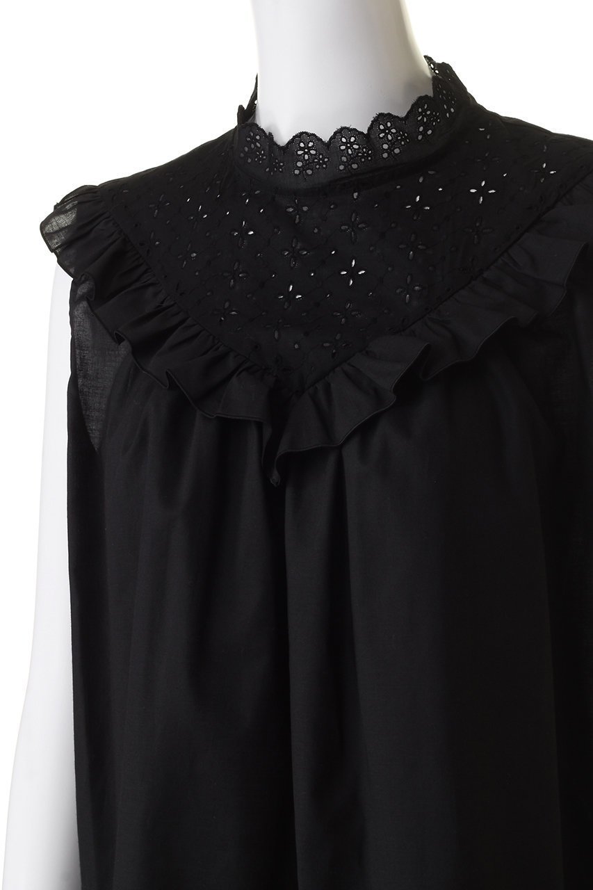 【ビリティス ディセッタン/Bilitis dix-sept ans】のハイネックレースブラウス 人気、トレンドファッション・服の通販 founy(ファニー) 　ファッション　Fashion　レディースファッション　Fashion for Women　トップス・カットソー　Cut & Sew Tops　キャミソール&ノースリーブ　Camisoles & Sleeveless Tops　シャツ・ブラウス・オフィスカジュアル　Elegant Blouses & Button-Ups　シンプル　Simple, Minimal　ノースリーブ　Sleeveless, No-Sleeve　ハイネック　High Neck, Mock Neck　フェミニン　Feminine, Girly　other-5|ID: prp329100003948480 ipo3291000000035488389