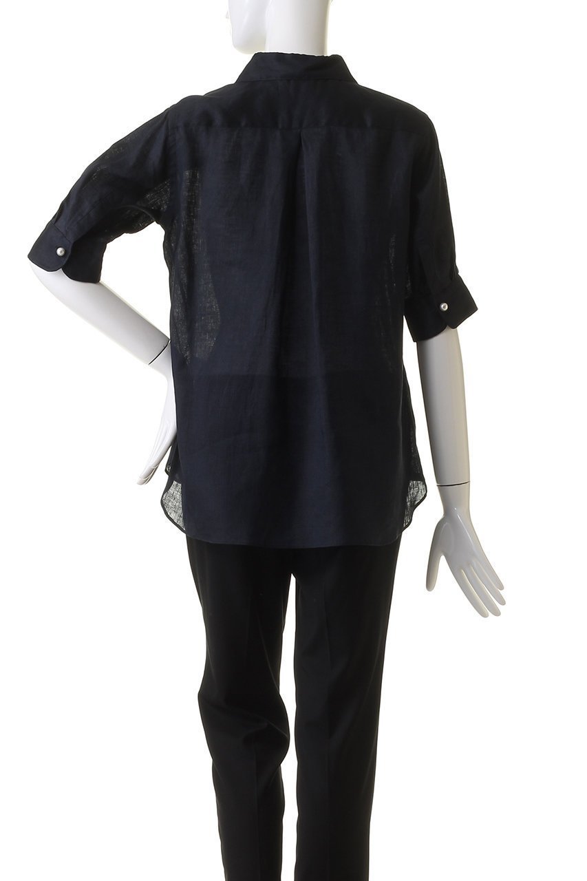 【マルティニーク/martinique】の五分袖パールスキッパー(一部WEB限定カラー) 人気、トレンドファッション・服の通販 founy(ファニー) 　ファッション　Fashion　レディースファッション　Fashion for Women　トップス・カットソー　Cut & Sew Tops　シャツ・ブラウス・オフィスカジュアル　Elegant Blouses & Button-Ups　おすすめ　Recommended / Our Picks　ショート　Short, Short Length　スキッパー　Skipper, Open Collar　スリーブ　Sleeve, Long Sleeve / Short Sleeve　パール　Pearl, Pearl Accent　リネン　Linen, Linen Fabric　夏　Summer　定番　Standard, Basic Item　other-4|ID: prp329100003948491 ipo3291000000032902778