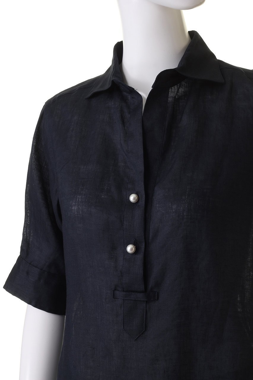 【マルティニーク/martinique】の五分袖パールスキッパー(一部WEB限定カラー) 人気、トレンドファッション・服の通販 founy(ファニー) 　ファッション　Fashion　レディースファッション　Fashion for Women　トップス・カットソー　Cut & Sew Tops　シャツ・ブラウス・オフィスカジュアル　Elegant Blouses & Button-Ups　おすすめ　Recommended / Our Picks　ショート　Short, Short Length　スキッパー　Skipper, Open Collar　スリーブ　Sleeve, Long Sleeve / Short Sleeve　パール　Pearl, Pearl Accent　リネン　Linen, Linen Fabric　夏　Summer　定番　Standard, Basic Item　other-5|ID: prp329100003948491 ipo3291000000032902780