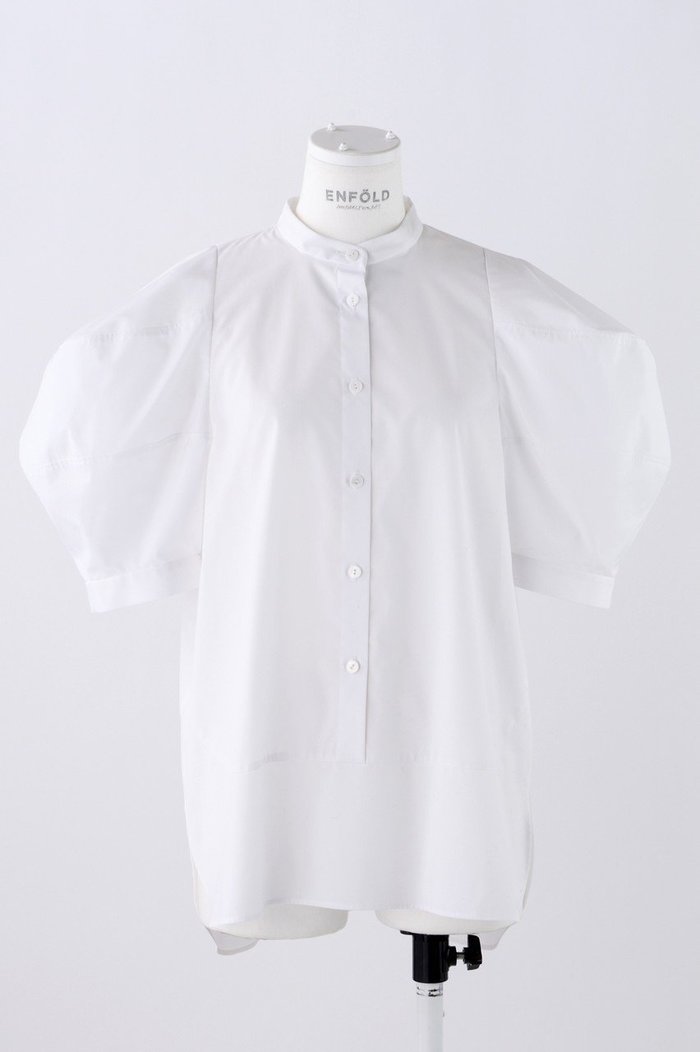 【エンフォルド/ENFOLD】のC/PEブロード ボリュームスリーブSH/シャツ インテリア・キッズ・メンズ・レディースファッション・服の通販 founy(ファニー) https://founy.com/ ファッション Fashion レディースファッション Fashion for Women トップス・カットソー Cut & Sew Tops シャツ・ブラウス・オフィスカジュアル Elegant Blouses & Button-Ups ボリューム袖・フリルスリーブブラウス Voluminous & Ruffle Sleeves / Puffy Sleeve Tops ショート Short, Short Length スリーブ Sleeve, Long Sleeve / Short Sleeve ブロード Broadcloth, Fine Cotton |ID: prp329100003951687 ipo3291000000036401399