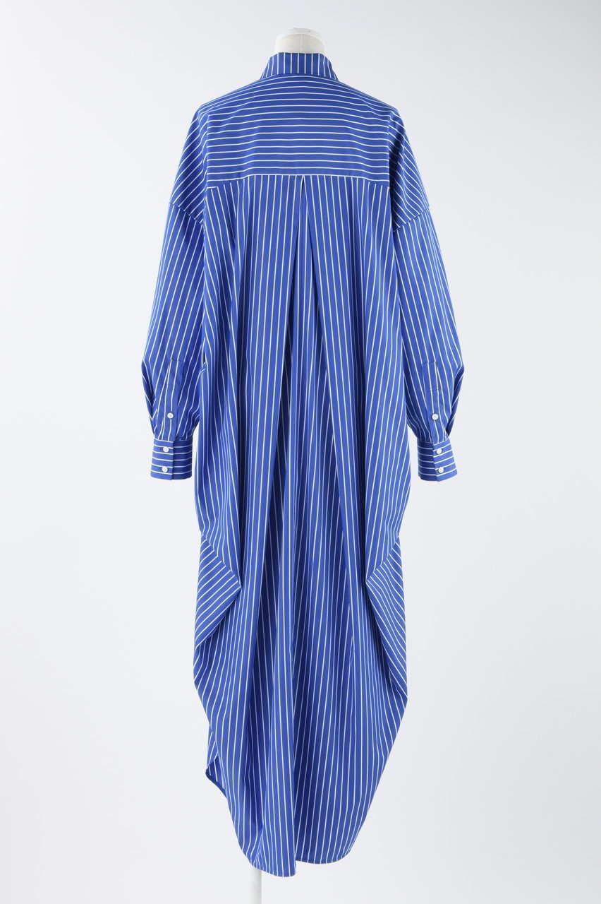 【エンフォルド/ENFOLD】のC/PEストライプ ロング SH DRS/ドレス 人気、トレンドファッション・服の通販 founy(ファニー) 　ファッション　Fashion　レディースファッション　Fashion for Women　ワンピース　Dresses　フォーマル・パーティードレス・結婚式用ドレス　Elegant & Casual Dresses　チュニック　Tunic Tops & Dresses　ストライプ　Stripe, Striped Pattern　チュニック　Tunic, Long Top　ドレス　Dress, One-Piece　ドレープ　Drape, Draping Fabric　ポケット　Pocket, Pocket Detail　ロング　Long, Long-Length　夏　Summer　other-3|ID: prp329100003951688 ipo3291000000032894439