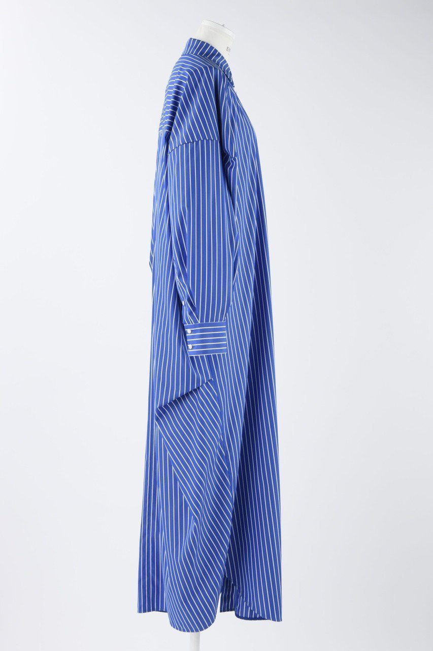 【エンフォルド/ENFOLD】のC/PEストライプ ロング SH DRS/ドレス 人気、トレンドファッション・服の通販 founy(ファニー) 　ファッション　Fashion　レディースファッション　Fashion for Women　ワンピース　Dresses　フォーマル・パーティードレス・結婚式用ドレス　Elegant & Casual Dresses　チュニック　Tunic Tops & Dresses　ストライプ　Stripe, Striped Pattern　チュニック　Tunic, Long Top　ドレス　Dress, One-Piece　ドレープ　Drape, Draping Fabric　ポケット　Pocket, Pocket Detail　ロング　Long, Long-Length　夏　Summer　other-4|ID: prp329100003951688 ipo3291000000032894442