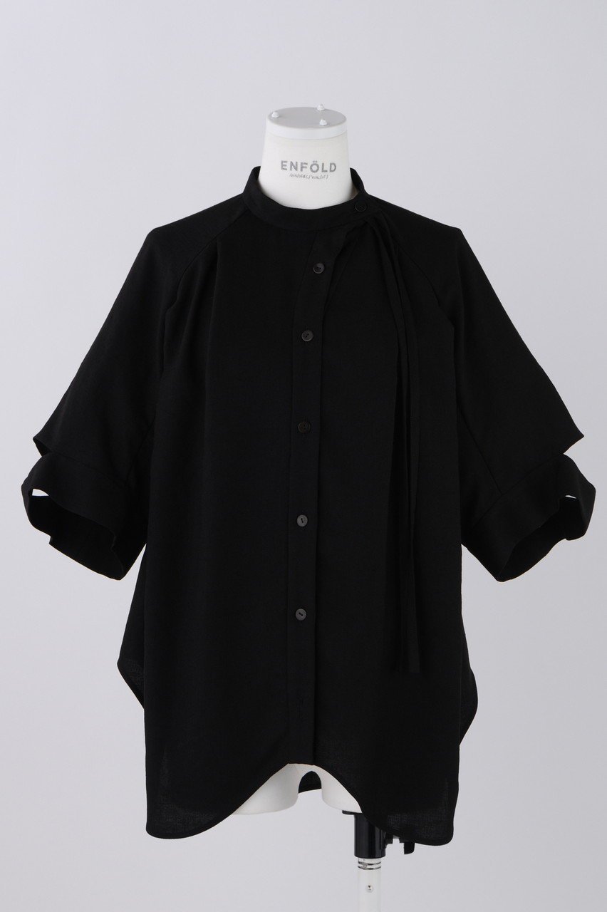 【エンフォルド/ENFOLD】のリネンライク 2way ネックBL/ブラウス 人気、トレンドファッション・服の通販 founy(ファニー) 　ファッション　Fashion　レディースファッション　Fashion for Women　トップス・カットソー　Cut & Sew Tops　シャツ・ブラウス・オフィスカジュアル　Elegant Blouses & Button-Ups　カフス　Cuff Design　ショート　Short, Short Length　スリット　Slit, Slit Detail　スリーブ　Sleeve, Long Sleeve / Short Sleeve　セットアップ　Set-Up, Coordinated Outfit　センター　Center, Center Line　定番　Standard, Basic Item　人気　Popular, Best Seller　フロント　Front, Front Design　羽織　Haori, Light Jacket　ワイド　Wide, Wide Fit　おすすめ　Recommended / Our Picks　夏　Summer　 other-1|ID: prp329100003951698 ipo3291000000032911232