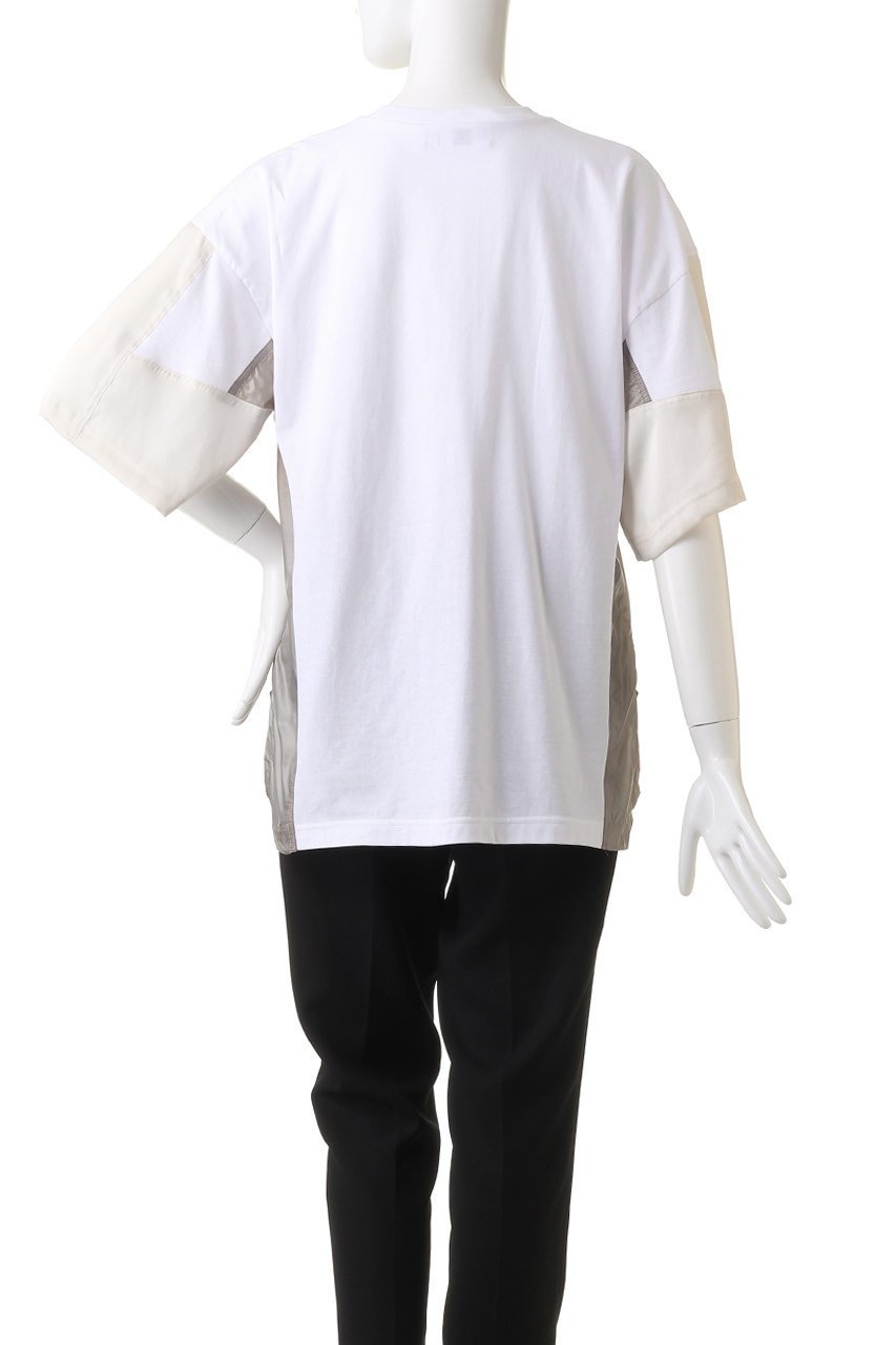【ナゴンスタンス/nagonstans】のMix Fabric Combi T/SH Tシャツ 人気、トレンドファッション・服の通販 founy(ファニー) 　ファッション　Fashion　レディースファッション　WOMEN　トップス・カットソー　Tops/Tshirt　シャツ/ブラウス　Shirts/Blouses　ロング / Tシャツ　T-Shirts　カットソー　Cut and Sewn　コンビ　Combination　サテン　Satin　ショート　Short　スリーブ　Sleeve　タフタ　Taffeta　ミックス　Mix　other-4|ID: prp329100003951718 ipo3291000000031458478