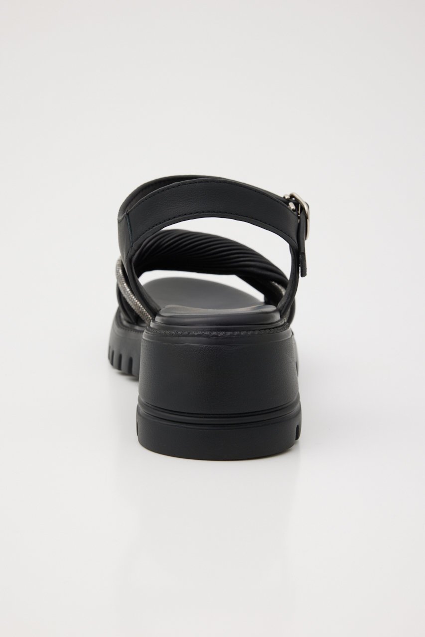 【スタッカート/STACCATO】のクレープツイストタンクソールサンダル 人気、トレンドファッション・服の通販 founy(ファニー) 　ファッション　Fashion　レディースファッション　Fashion for Women　エレガント 上品　Elegant　サンダル　Sandals, Summer Shoes　ストーン　Stone, Gem-Like　ツイスト　Tweed, Tweed Fabric　バランス　Balance, Style Balance　プリーツ　Pleats, Pleated　ループ　Loop, Loop Knit　人気　Popular, Best Seller　軽量　Lightweight, Ultra Light　other-5|ID: prp329100003951732 ipo3291000000032804039