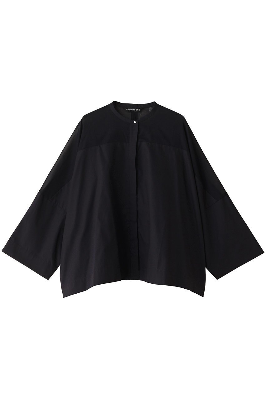 【ミズイロ インド/mizuiro ind】のstand collar sheer shirt シャツ 人気、トレンドファッション・服の通販 founy(ファニー) 　ファッション　Fashion　レディースファッション　Fashion for Women　トップス・カットソー　Cut & Sew Tops　シャツ・ブラウス・オフィスカジュアル　Elegant Blouses & Button-Ups　スリーブ　Sleeve, Long Sleeve / Short Sleeve　トレンド　Trend, Trending Now　ベーシック　Basic, Essential　ボックス　Boxy, Box Shape　ロング　Long, Long-Length　ワイド　Wide, Wide Fit　エレガント 上品　Elegant　定番　Standard, Basic Item　 other-1|ID: prp329100003951750 ipo3291000000032910745