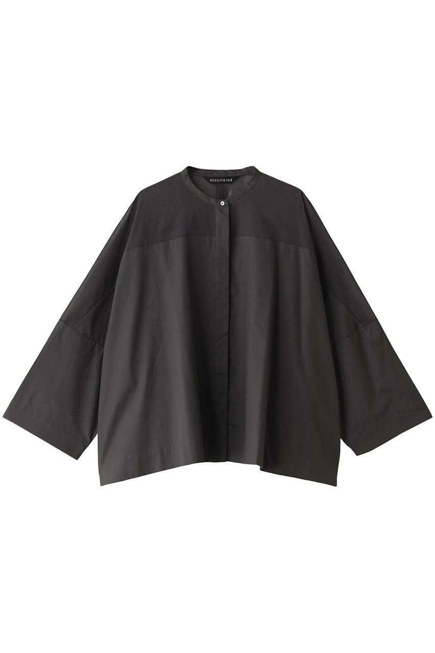 【ミズイロ インド/mizuiro ind】のstand collar sheer shirt シャツ インテリア・キッズ・メンズ・レディースファッション・服の通販 founy(ファニー) 　ファッション　Fashion　レディースファッション　Fashion for Women　トップス・カットソー　Cut & Sew Tops　シャツ・ブラウス・オフィスカジュアル　Elegant Blouses & Button-Ups　スリーブ　Sleeve, Long Sleeve / Short Sleeve　トレンド　Trend, Trending Now　ベーシック　Basic, Essential　ボックス　Boxy, Box Shape　ロング　Long, Long-Length　ワイド　Wide, Wide Fit　エレガント 上品　Elegant　定番　Standard, Basic Item　c.gray|ID: prp329100003951750 ipo3291000000032910751