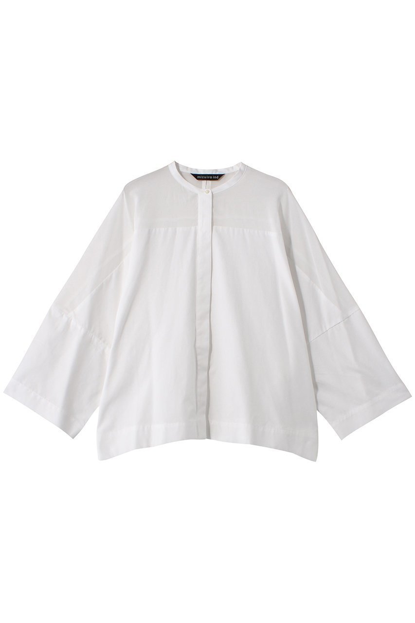 【ミズイロ インド/mizuiro ind】のstand collar sheer shirt シャツ インテリア・キッズ・メンズ・レディースファッション・服の通販 founy(ファニー) 　ファッション　Fashion　レディースファッション　Fashion for Women　トップス・カットソー　Cut & Sew Tops　シャツ・ブラウス・オフィスカジュアル　Elegant Blouses & Button-Ups　スリーブ　Sleeve, Long Sleeve / Short Sleeve　トレンド　Trend, Trending Now　ベーシック　Basic, Essential　ボックス　Boxy, Box Shape　ロング　Long, Long-Length　ワイド　Wide, Wide Fit　エレガント 上品　Elegant　定番　Standard, Basic Item　off white|ID: prp329100003951750 ipo3291000000032910754
