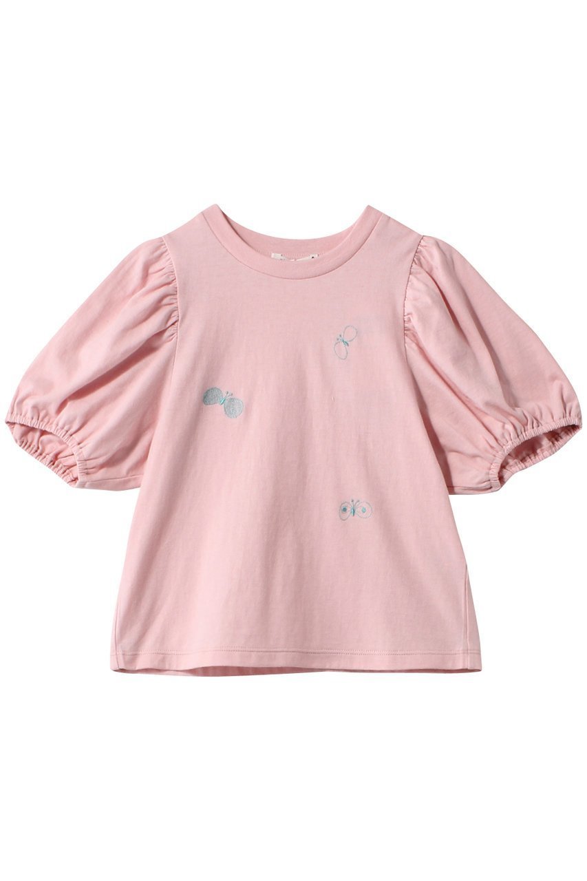 【ミナ ペルホネン/mina perhonen / KIDS】の【KIDS】choucho トップス ネイビー 130/8Y 人気、トレンドファッション・服の通販 founy(ファニー) 　ファッション　Fashion　キッズファッション　Fashion for Kids　トップス・カットソー　Cut & Sew Tops　カットソー　Cut and Sewn Top　スリーブ　Sleeve, Long Sleeve / Short Sleeve　フェミニン　Feminine, Girly　半袖　Short Sleeve, Half Sleeve　 other-1|ID: prp329100003953492 ipo3291000000036236778