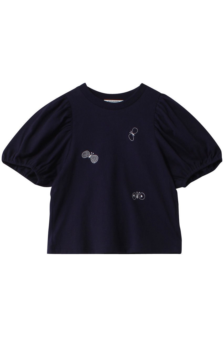 【ミナ ペルホネン/mina perhonen / KIDS】の【KIDS】choucho トップス ネイビー 130/8Y インテリア・キッズ・メンズ・レディースファッション・服の通販 founy(ファニー) 　ファッション　Fashion　キッズファッション　Fashion for Kids　トップス・カットソー　Cut & Sew Tops　カットソー　Cut and Sewn Top　スリーブ　Sleeve, Long Sleeve / Short Sleeve　フェミニン　Feminine, Girly　半袖　Short Sleeve, Half Sleeve　ネイビー|ID: prp329100003953492 ipo3291000000036236782