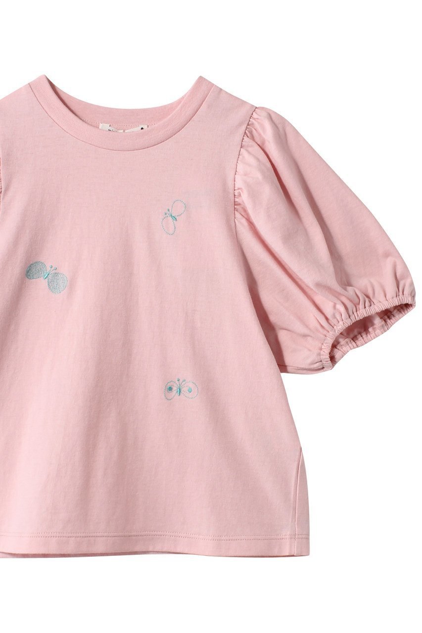 【ミナ ペルホネン/mina perhonen / KIDS】の【KIDS】choucho トップス ネイビー 130/8Y 人気、トレンドファッション・服の通販 founy(ファニー) 　ファッション　Fashion　キッズファッション　Fashion for Kids　トップス・カットソー　Cut & Sew Tops　カットソー　Cut and Sewn Top　スリーブ　Sleeve, Long Sleeve / Short Sleeve　フェミニン　Feminine, Girly　半袖　Short Sleeve, Half Sleeve　other-3|ID: prp329100003953492 ipo3291000000036236786