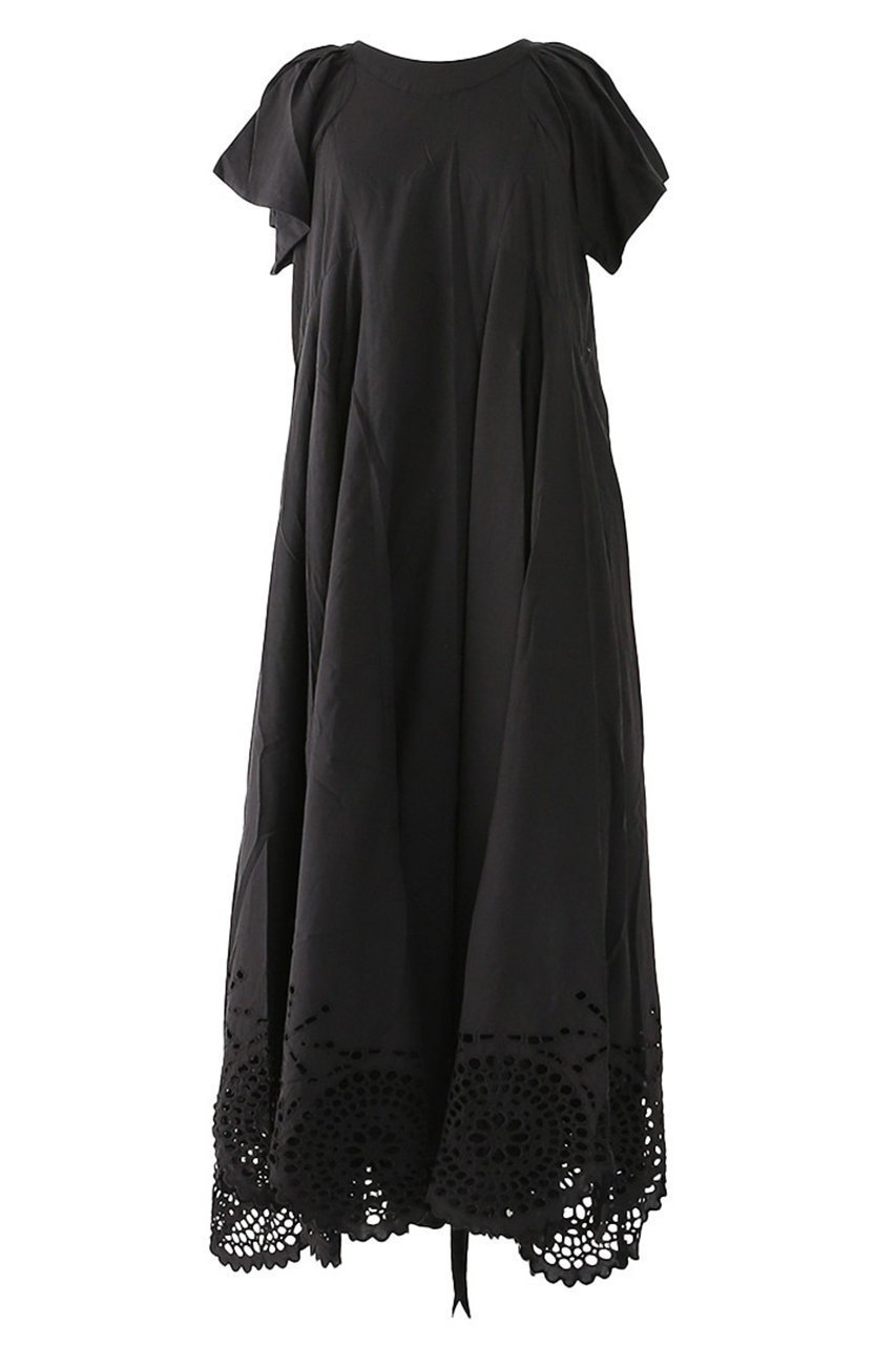 【アユーシ/AAYUSHI】のカットワーク刺しゅうワンピース インテリア・キッズ・メンズ・レディースファッション・服の通販 founy(ファニー) 　ファッション　Fashion　レディースファッション　Fashion for Women　ワンピース　Dresses　チュニック　Tunic Tops & Dresses　エレガント 上品　Elegant　ギャザー　Gathered, Ruffled　スカラップ　Scallop, Scalloped Edge　チュニック　Tunic, Long Top　ポケット　Pocket, Pocket Detail　マキシ　Maxi, Full Length　リボン　Ribbon, Bow　リラックス　Relax, Relaxed Fit　ロング　Long, Long-Length　ワーク　Workwear, Utility Style　ブラック|ID: prp329100003953511 ipo3291000000032869943