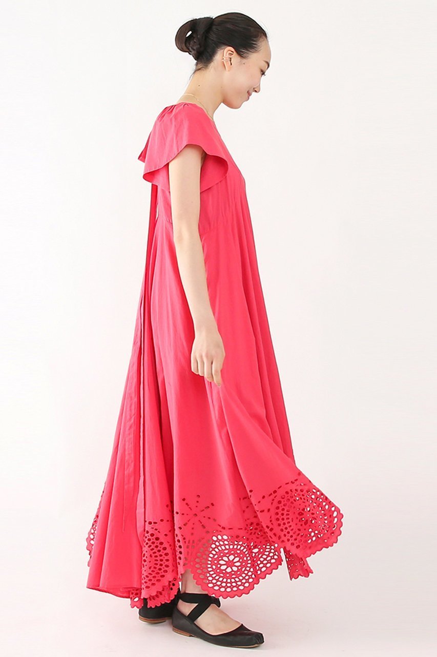 【アユーシ/AAYUSHI】のカットワーク刺しゅうワンピース 人気、トレンドファッション・服の通販 founy(ファニー) 　ファッション　Fashion　レディースファッション　Fashion for Women　ワンピース　Dresses　チュニック　Tunic Tops & Dresses　エレガント 上品　Elegant　ギャザー　Gathered, Ruffled　スカラップ　Scallop, Scalloped Edge　チュニック　Tunic, Long Top　ポケット　Pocket, Pocket Detail　マキシ　Maxi, Full Length　リボン　Ribbon, Bow　リラックス　Relax, Relaxed Fit　ロング　Long, Long-Length　ワーク　Workwear, Utility Style　other-5|ID: prp329100003953511 ipo3291000000032869972