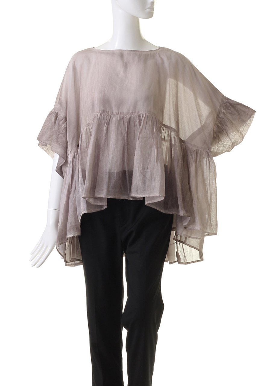 【ミズイロ インド/mizuiro ind】のpigmented die wide gather P/O プルオーバー 人気、トレンドファッション・服の通販 founy(ファニー) 　ファッション　Fashion　レディースファッション　WOMEN　トップス・カットソー　Tops/Tshirt　シャツ/ブラウス　Shirts/Blouses　プルオーバー　Pullover　ショート　Short　スリーブ　Sleeve　フリル　Frills　ヘムライン　Hemline　リラックス　Relax　春　Spring　other-2|ID: prp329100003953534 ipo3291000000031249862