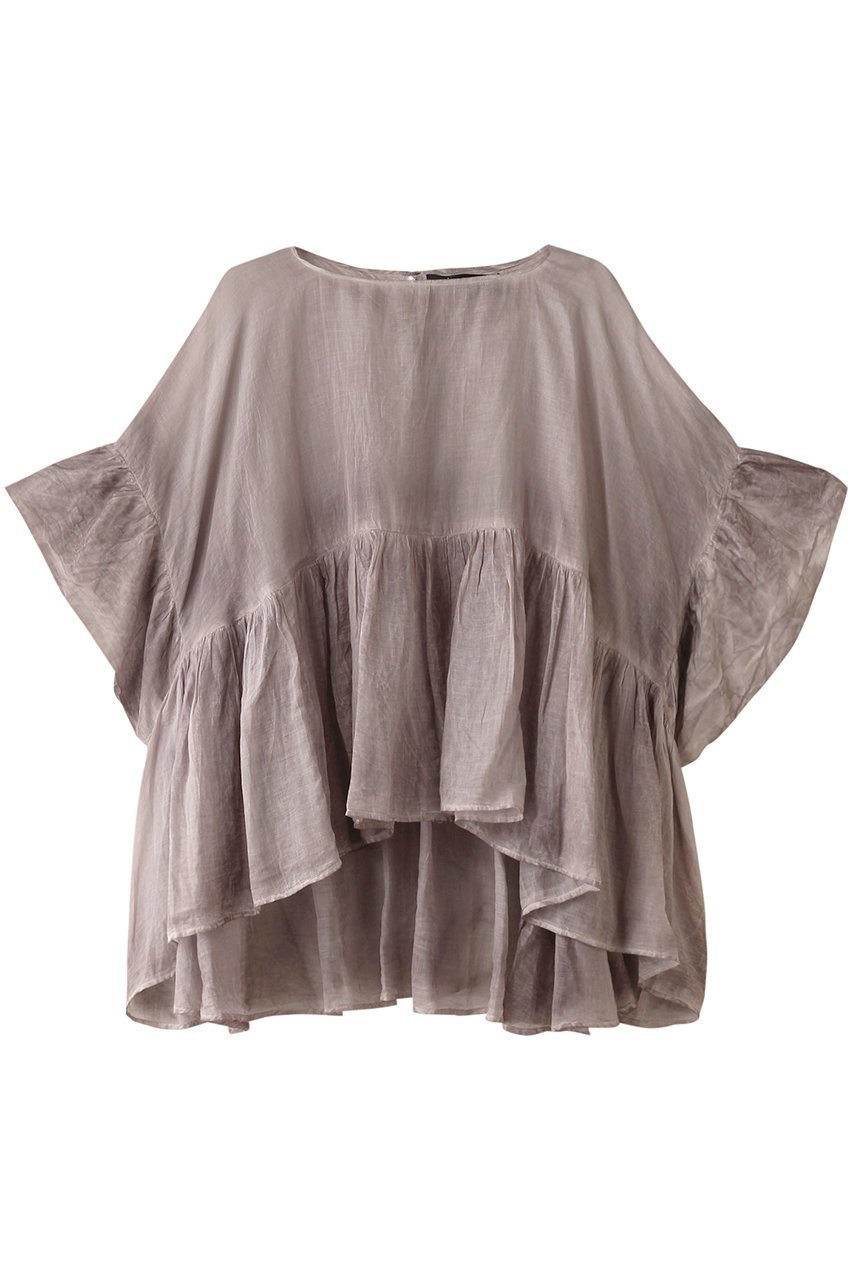【ミズイロ インド/mizuiro ind】のpigmented die wide gather P/O プルオーバー 人気、トレンドファッション・服の通販 founy(ファニー) 　ファッション　Fashion　レディースファッション　Fashion for Women　トップス・カットソー　Cut & Sew Tops　シャツ・ブラウス・オフィスカジュアル　Elegant Blouses & Button-Ups　カジュアルプルオーバー・ニットトップス　Pullovers & Knit Tops / Casual Pullovers　ショート　Short, Short Length　スリーブ　Sleeve, Long Sleeve / Short Sleeve　フリル　Frill, Ruffle　ヘムライン　Hemline, Bottom Cut　リラックス　Relax, Relaxed Fit　春　Spring　 other-1|ID: prp329100003953534 ipo3291000000032906746