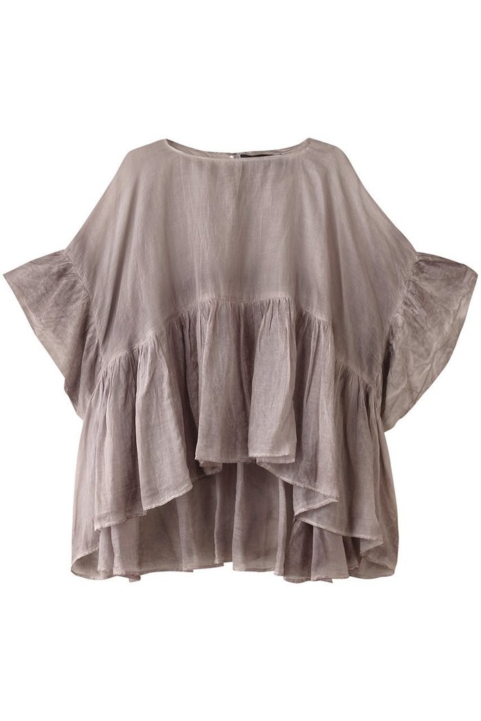 【ミズイロ インド/mizuiro ind】のpigmented die wide gather P/O プルオーバー インテリア・キッズ・メンズ・レディースファッション・服の通販 founy(ファニー) https://founy.com/ ファッション Fashion レディースファッション Fashion for Women トップス・カットソー Cut & Sew Tops シャツ・ブラウス・オフィスカジュアル Elegant Blouses & Button-Ups カジュアルプルオーバー・ニットトップス Pullovers & Knit Tops / Casual Pullovers ショート Short, Short Length スリーブ Sleeve, Long Sleeve / Short Sleeve フリル Frill, Ruffle ヘムライン Hemline, Bottom Cut リラックス Relax, Relaxed Fit 春 Spring |ID: prp329100003953534 ipo3291000000036400565