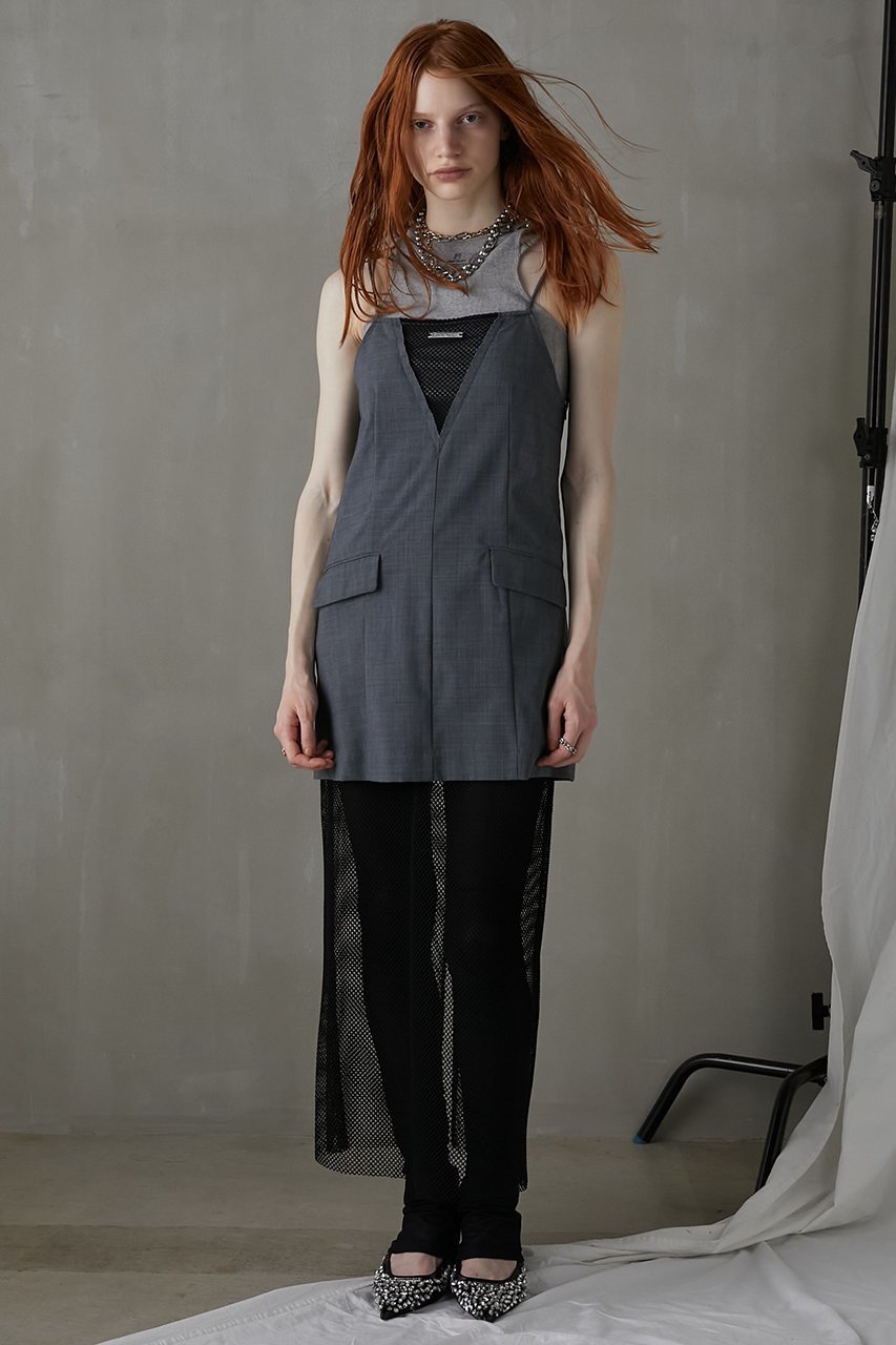 【プランク プロジェクト/PRANK PROJECT】のメッシュコンビキャミワンピース / Mesh Combi Cami Dress 人気、トレンドファッション・服の通販 founy(ファニー) 　ファッション　Fashion　レディースファッション　Fashion for Women　ワンピース　Dresses　フォーマル・パーティードレス・結婚式用ドレス　Elegant & Casual Dresses　キャミソールワンピース　Camisole Dresses　チュニック　Tunic Tops & Dresses　おすすめ　Recommended / Our Picks　ウォッシャブル　Machine Washable　キャミワンピース　Cami Dress, Slip Dress　サテン　Satin, Glossy Fabric　ジャケット　Jacket, Outerwear　スポーティ　Sporty, Casual Athletic　チュニック　Tunic, Long Top　ドッキング　Docking, Mixed Material　ドレス　Dress, One-Piece　メッシュ　Mesh, Net Fabric　ランダム　Random, Irregular　ロング　Long, Long-Length　夏　Summer　other-7|ID: prp329100003955072 ipo3291000000032895978
