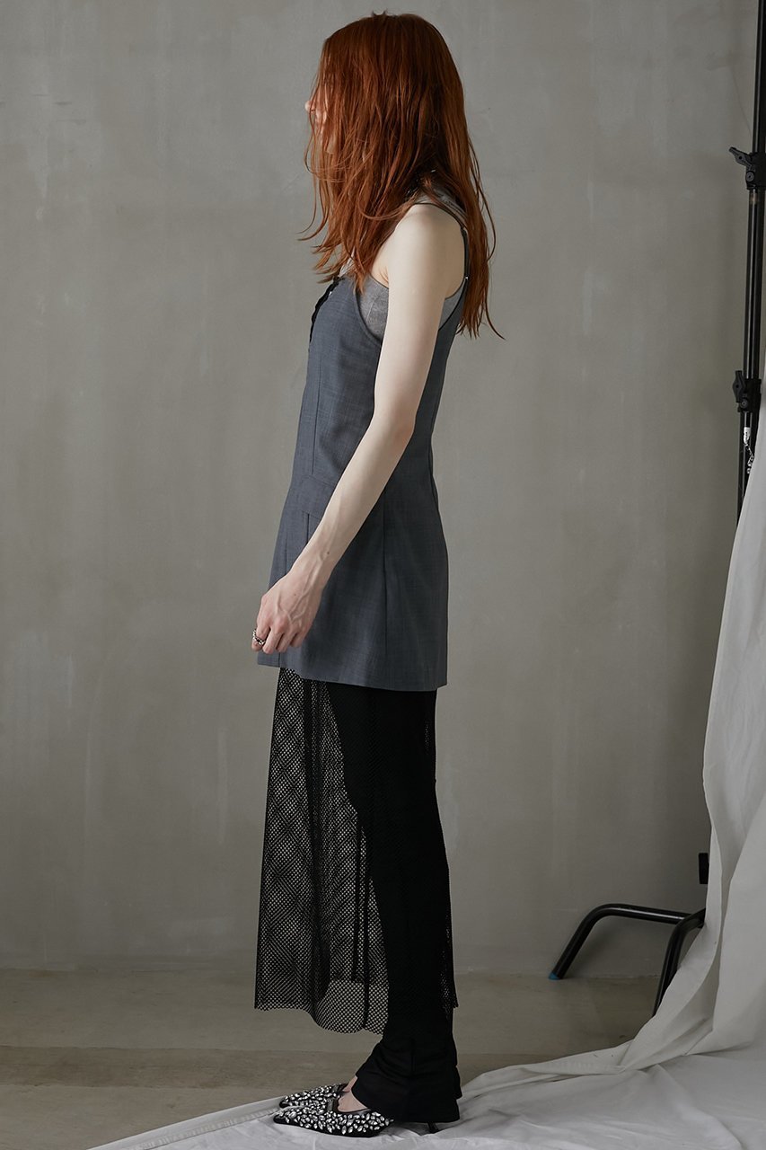 【プランク プロジェクト/PRANK PROJECT】のメッシュコンビキャミワンピース / Mesh Combi Cami Dress 人気、トレンドファッション・服の通販 founy(ファニー) 　ファッション　Fashion　レディースファッション　Fashion for Women　ワンピース　Dresses　フォーマル・パーティードレス・結婚式用ドレス　Elegant & Casual Dresses　キャミソールワンピース　Camisole Dresses　チュニック　Tunic Tops & Dresses　おすすめ　Recommended / Our Picks　ウォッシャブル　Machine Washable　キャミワンピース　Cami Dress, Slip Dress　サテン　Satin, Glossy Fabric　ジャケット　Jacket, Outerwear　スポーティ　Sporty, Casual Athletic　チュニック　Tunic, Long Top　ドッキング　Docking, Mixed Material　ドレス　Dress, One-Piece　メッシュ　Mesh, Net Fabric　ランダム　Random, Irregular　ロング　Long, Long-Length　夏　Summer　other-8|ID: prp329100003955072 ipo3291000000032895981