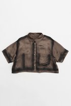 【プランク プロジェクト/PRANK PROJECT】のペイントサテンショートシャツ / Painted Satin Short Shirt BRN(ブラウン)|ID: prp329100003955088 ipo3291000000032909522
