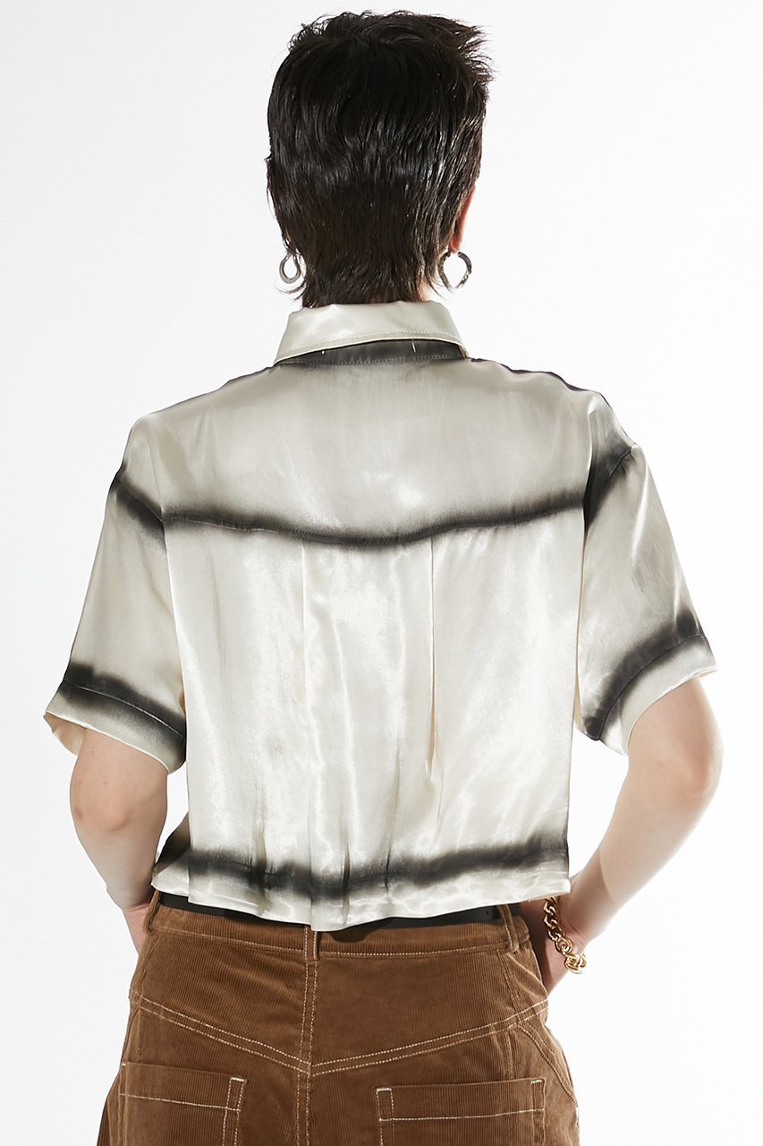 【プランク プロジェクト/PRANK PROJECT】のペイントサテンショートシャツ / Painted Satin Short Shirt 人気、トレンドファッション・服の通販 founy(ファニー) 　ファッション　Fashion　レディースファッション　Fashion for Women　トップス・カットソー　Cut & Sew Tops　シャツ・ブラウス・オフィスカジュアル　Elegant Blouses & Button-Ups　ロングTシャツ・Tシャツ　Longline T-Shirts & Tees　おすすめ　Recommended / Our Picks　サテン　Satin, Glossy Fabric　ショート　Short, Short Length　シルク　Silk, 100% Silk　スリーブ　Sleeve, Long Sleeve / Short Sleeve　マキシ　Maxi, Full Length　ワイド　Wide, Wide Fit　夏　Summer　other-8|ID: prp329100003955088 ipo3291000000032909549